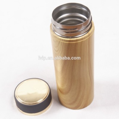 IVIP Wood Film Water Transfer Printing Stainless Steel Drinking Water Bottle