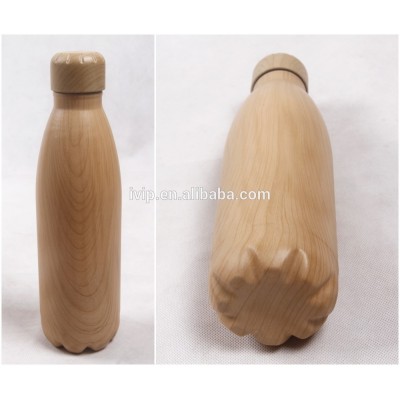 Cola/Ice/Tea/Milk/Water bottle double wall vacuum insulated sport water bottle wooden bottle